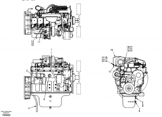 Conjunto de motor diesel SA de Part Engine Assy EC210 D6D da máquina escavadora 1111-00313