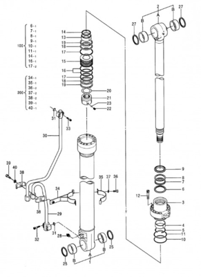 Excavadora cilindro hidráulico EX100-5 EX100-5E EX110-5 Boom Arm Balde cilindro Assy Para Hitachi 4312228 4372544