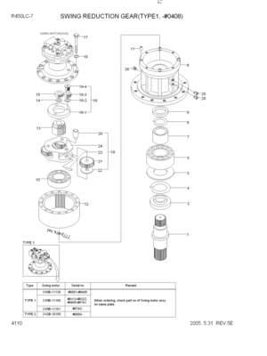 Caixa de engrenagens XJDB-00357 da redução do balanço de Mini Excavator Swing Gearbox R450LC-7 39QUARTERBACK-42100 para Hyundai