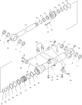 Assy 707-01-0A320 do cilindro da cubeta de Hydraulic Cylinder PC200-7 da máquina escavadora de Belparts