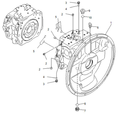 Bomba hidráulica 708-2H-00026 de Main Pump Pc 400-7 de aço da máquina escavadora para KOMATSU