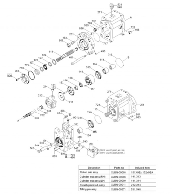 Bomba principal de escavadeira R290 R300 R305 R350-5-7 Bomba hidráulica 31N8-10010 31N8-10050 Para Hyundai