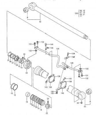 Máquina escavadora Bucket Cylinder Assy