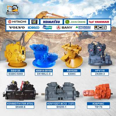 Belparts Excavator bomba hidráulica E330C SH200-1 SK480-6 ZX200-3 Para bomba principal Kobelco Hitachi K3V180DT K3V112DT