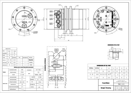 Belparts Excavator Parts TM01 New Holl1and CX18 motor hidráulico de viagem para 1 tonelada