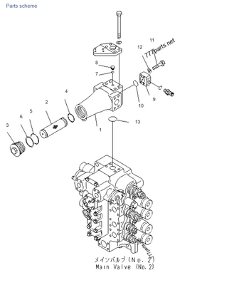 Válvula de controle principal da escavadeira Komatsu PC1250SP-7 21N-62-31201 21N-62-31221 21N-62-31230 07000-12055 substituição